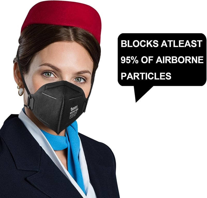 benehal NIOSH Approved N95 Face Masks Particulate Respirators, Pack of 25 N95 Masks, Individually Wrapped, Black - Image 4